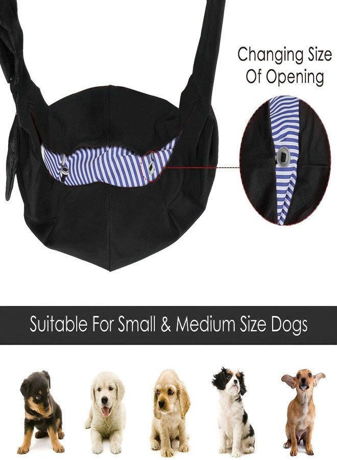 Lynkaye Small Dog & Cat Travel Bag - Hands Free Pet Carrier with Adjustable Strap & Stainless Steel ID Barrel (Black, Up to 12 lbs) - Image 3
